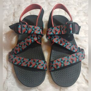 Womens CHACO Confluence Outdoor Hiking Water Sandals Teal Orange Size 11 Straps